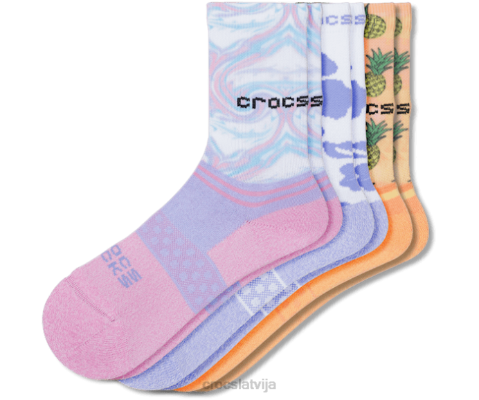 zeķes crew pool party 3 -pack unisex Crocs zeķes N46T401 tropisks/balts