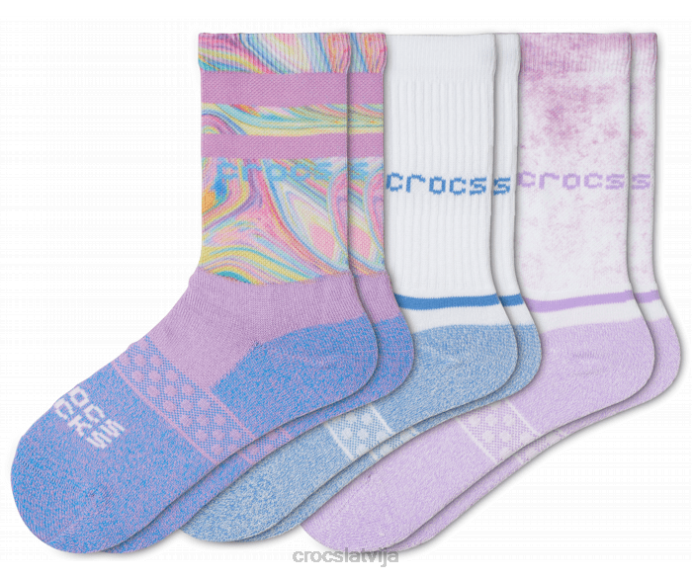 zeķes crew sezonas 3-pack unisex Crocs zeķes N46T395 lapis/multi