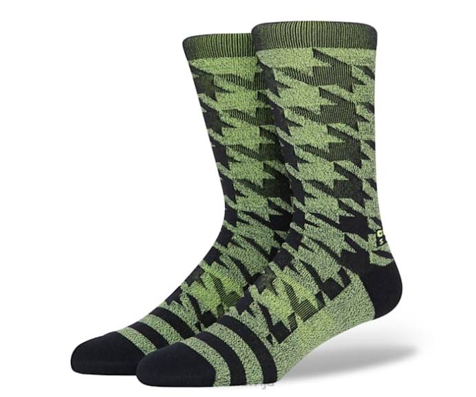 zeķes houndstooth ekipāža unisex Crocs zeķes N46T374 limeade/multi