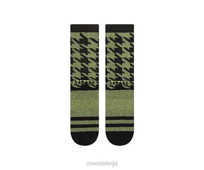 zeķes houndstooth ekipāža unisex Crocs zeķes N46T374 limeade/multi