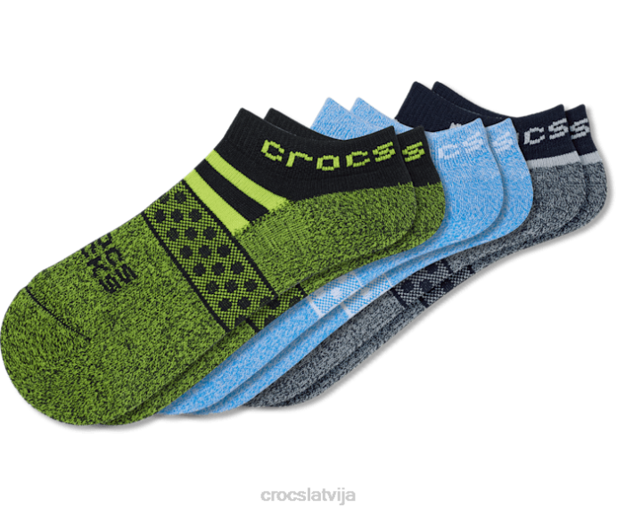 zeķes zemā baseina ballīte 3 pak unisex Crocs zeķes N46T405 zils zaļš