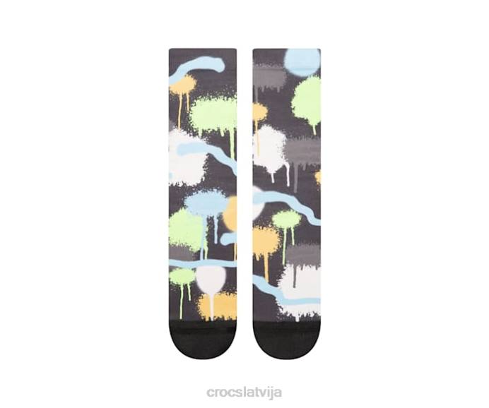 zeķu izsmidzināšanas krāsošanas komanda unisex Crocs zeķes N46T380 melns/multi