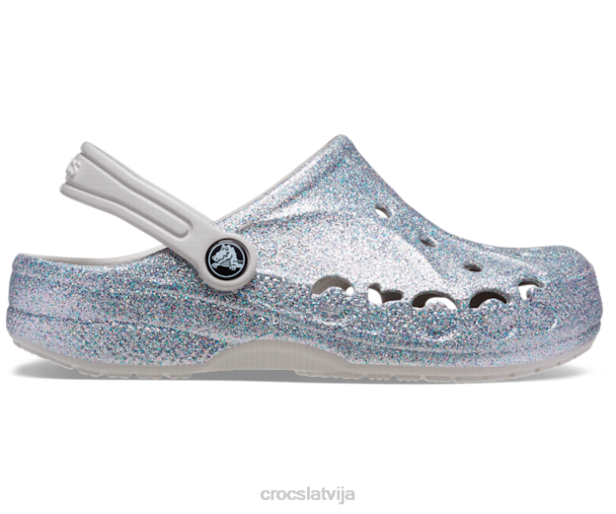 Baya glitter koka tupele bērni Crocs kurpes N46T581 Sudrabs