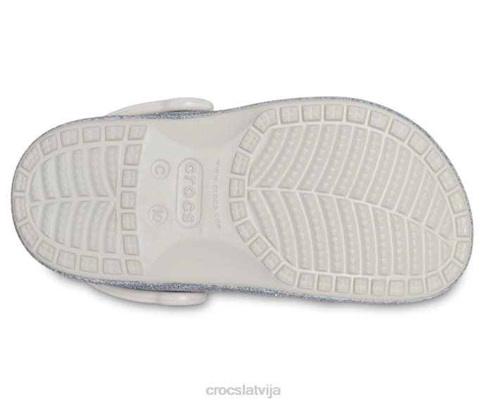 Baya glitter koka tupele bērni Crocs kurpes N46T581 Sudrabs