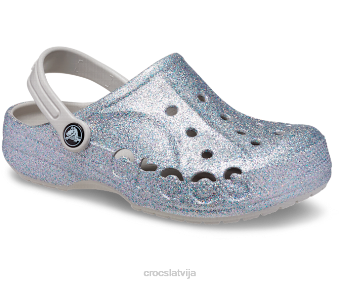 Baya glitter koka tupele bērni Crocs kurpes N46T581 Sudrabs