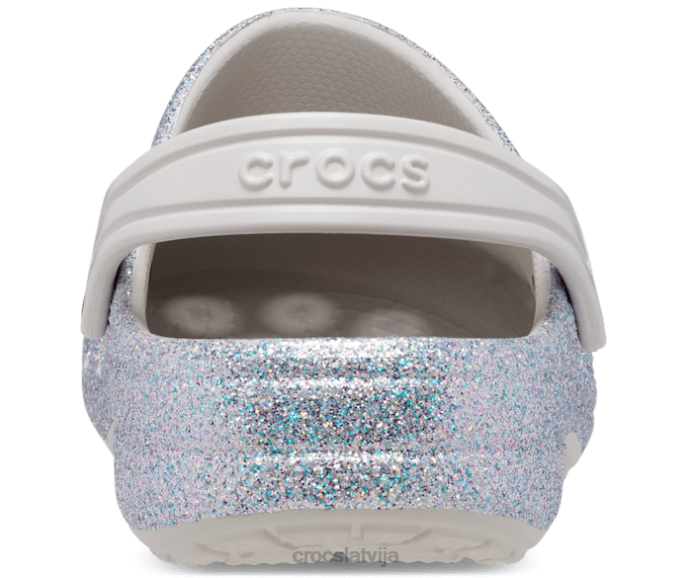Baya glitter koka tupele bērni Crocs kurpes N46T581 Sudrabs
