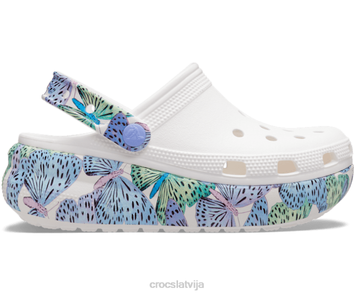 cutie simpātiju tauriņš koka tupele bērni Crocs kurpes N46T616 balts/multi