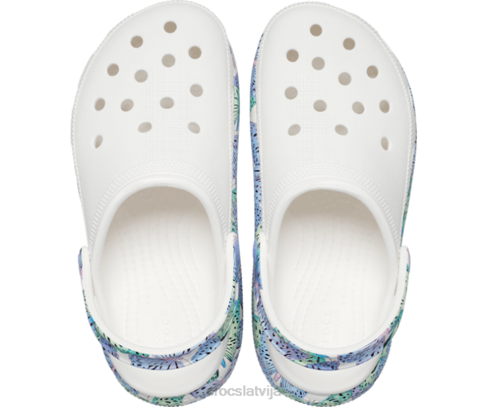 cutie simpātiju tauriņš koka tupele bērni Crocs kurpes N46T616 balts/multi