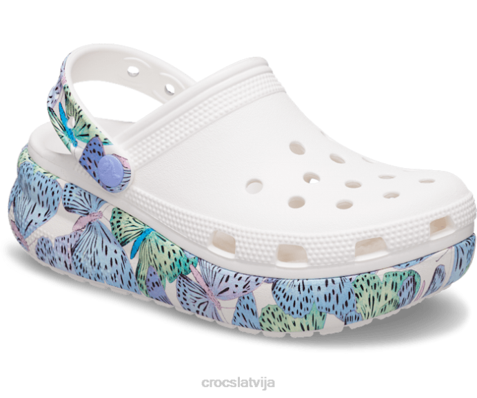 cutie simpātiju tauriņš koka tupele bērni Crocs kurpes N46T616 balts/multi