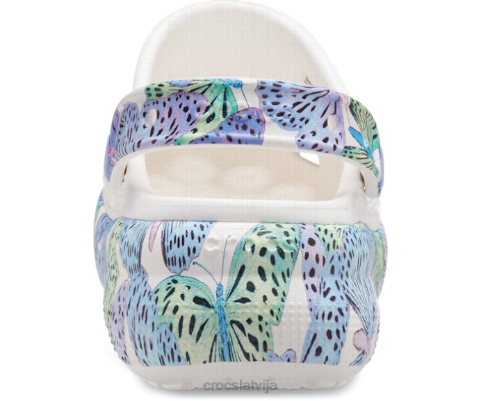 cutie simpātiju tauriņš koka tupele bērni Crocs kurpes N46T616 balts/multi