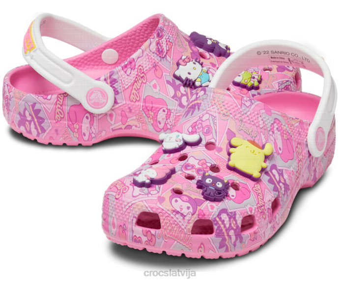 hello kitty un draugi klasiskā koka tupele bērni Crocs kurpes N46T543 rozā