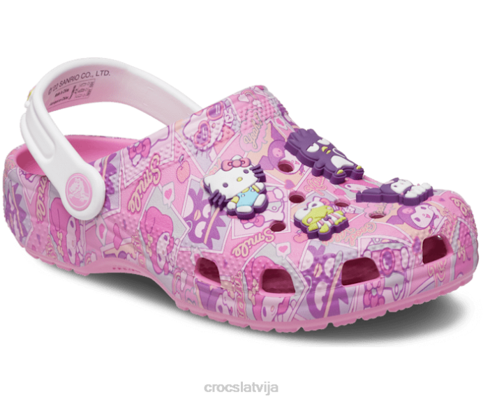 hello kitty un draugi klasiskā koka tupele bērni Crocs kurpes N46T543 rozā