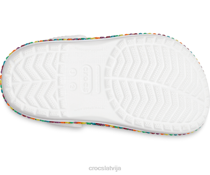 joslas dārgakmens joslas tupele bērni Crocs kurpes N46T612 balts