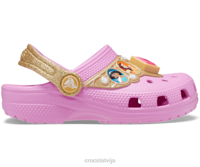 klasiskās disneja princeses gaismas aizsērē bērni Crocs kurpes N46T633 taffy rozā