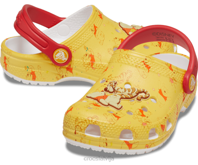 klasiskā vinnija Pūka koka tupele bērni Crocs kurpes N46T578 balts/multi