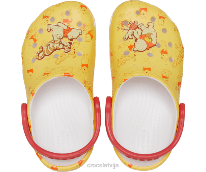 klasiskā vinnija Pūka koka tupele bērni Crocs kurpes N46T578 balts/multi