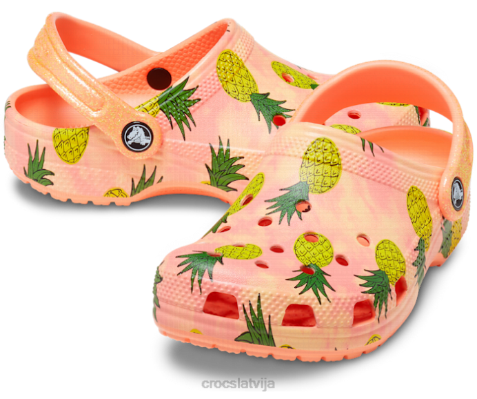 klasiska baseina ballīšu koka tupele bērni Crocs kurpes N46T638 papaija