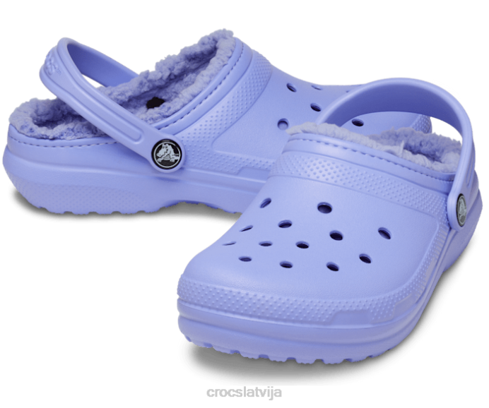 klasiska izklāta koka tupele bērni Crocs kurpes N46T635 digitālā violeta