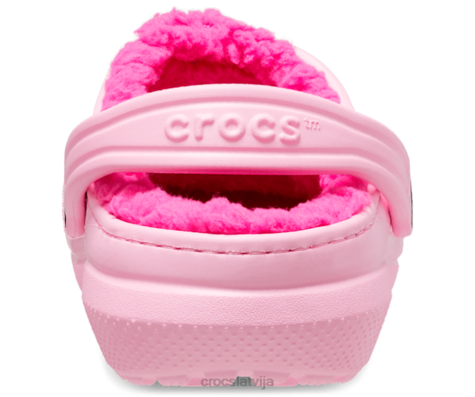 klasiska izklāta koka tupele bērni Crocs kurpes N46T637 flamingo