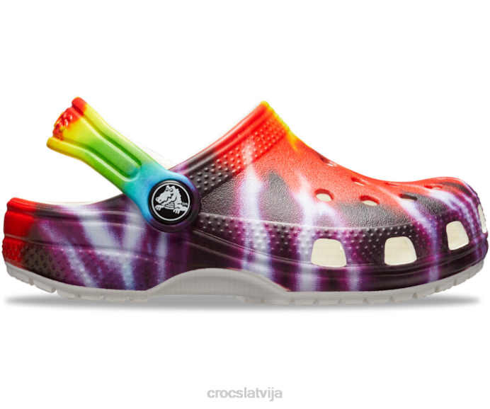 klasiska kaklasaites krāsas grafiskā koka tupele bērni Crocs kurpes N46T648 multi