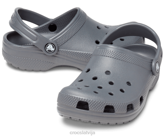 klasiska koka tupele bērni Crocs kurpes N46T477 šīfera pelēks