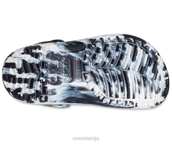 klasiska marmora koka tupele bērni Crocs kurpes N46T597 melns balts