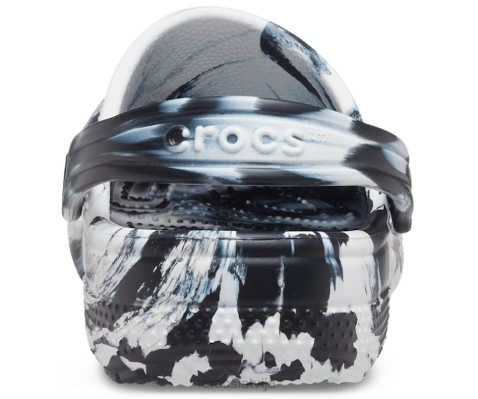klasiska marmora koka tupele bērni Crocs kurpes N46T597 melns balts