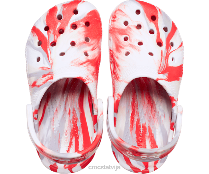 klasiska marmora koka tupele bērni Crocs kurpes N46T598 balts/liesma