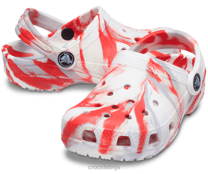 klasiska marmora koka tupele bērni Crocs kurpes N46T606 balts/liesma