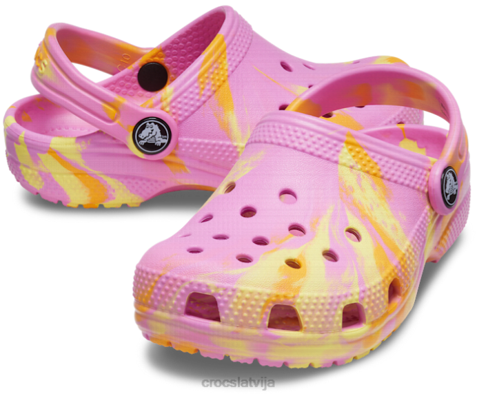 klasiska marmora koka tupele bērni Crocs kurpes N46T608 taffy rozā/multi