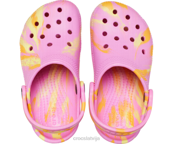 klasiska marmora koka tupele bērni Crocs kurpes N46T608 taffy rozā/multi