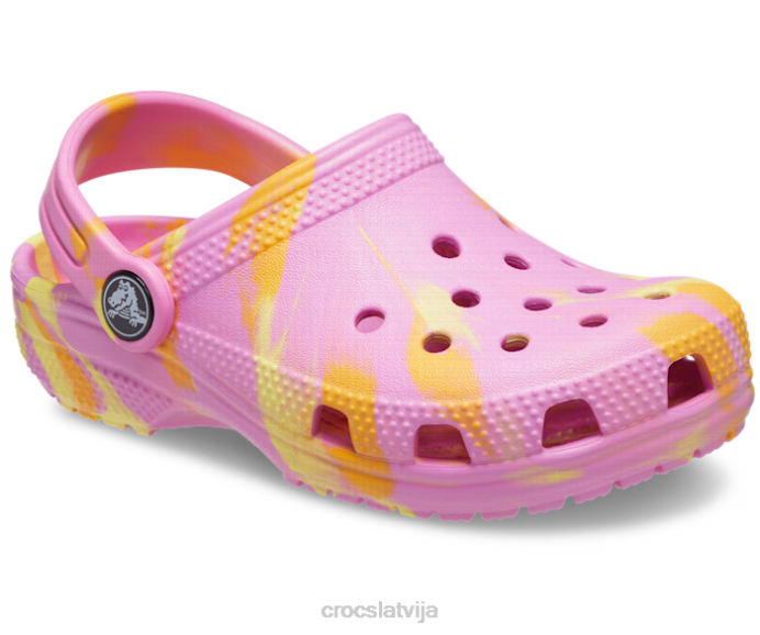 klasiska marmora koka tupele bērni Crocs kurpes N46T608 taffy rozā/multi