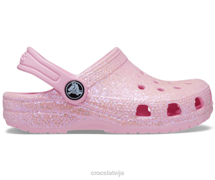 klasiska mirdzoša koka tupele bērni Crocs kurpes N46T593 flamingo