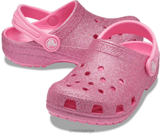klasiska mirdzoša koka tupele bērni Crocs kurpes N46T594 rozā limonāde