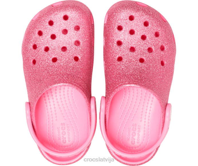 klasiska mirdzoša koka tupele bērni Crocs kurpes N46T594 rozā limonāde