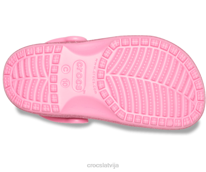 klasiska mirdzoša koka tupele bērni Crocs kurpes N46T594 rozā limonāde