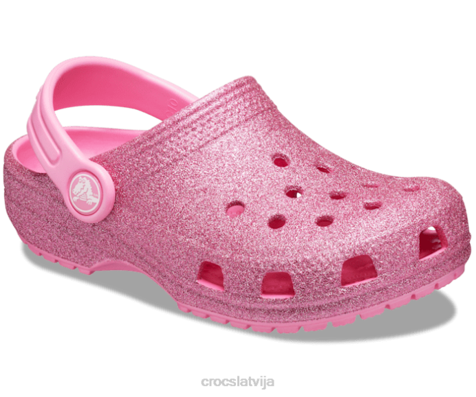 klasiska mirdzoša koka tupele bērni Crocs kurpes N46T594 rozā limonāde