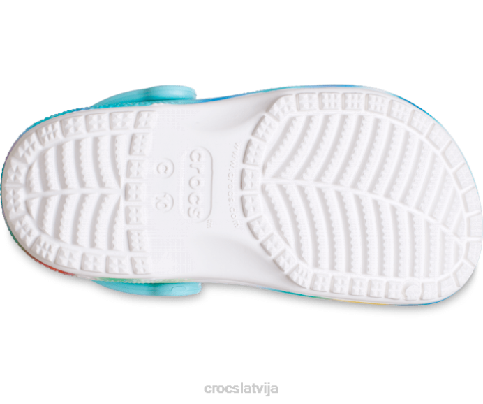 klasiska solarizēta koka tupele bērni Crocs kurpes N46T586 balts/multi