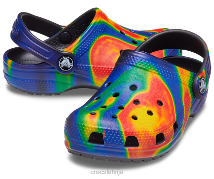 klasiska solarizēta koka tupele bērni Crocs kurpes N46T587 melns/navy