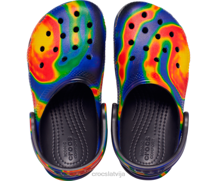 klasiska solarizēta koka tupele bērni Crocs kurpes N46T587 melns/navy