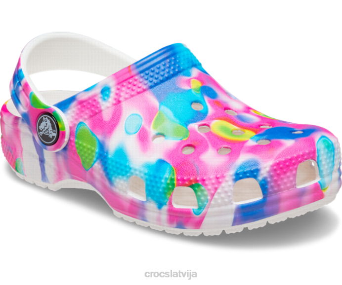 klasiska solarizēta koka tupele bērni Crocs kurpes N46T588 rozā/balta