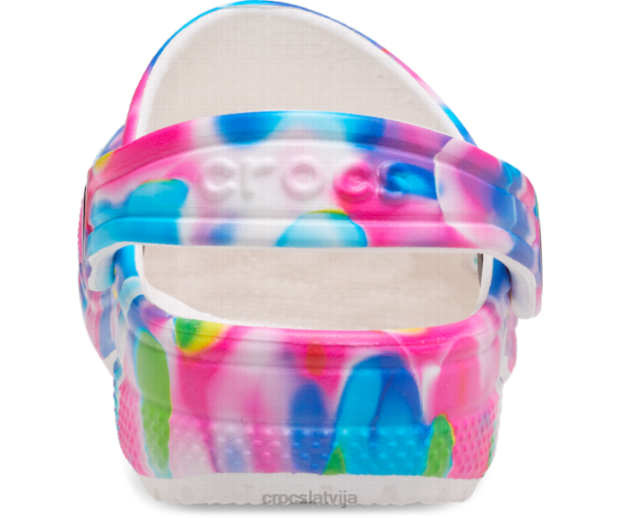 klasiska solarizēta koka tupele bērni Crocs kurpes N46T588 rozā/balta