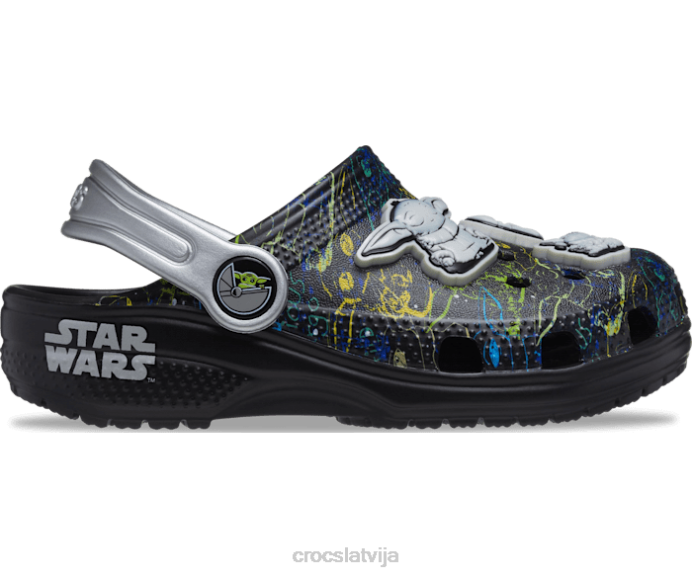 klasisks grogu koka tupele bērni Crocs kurpes N46T574 melns