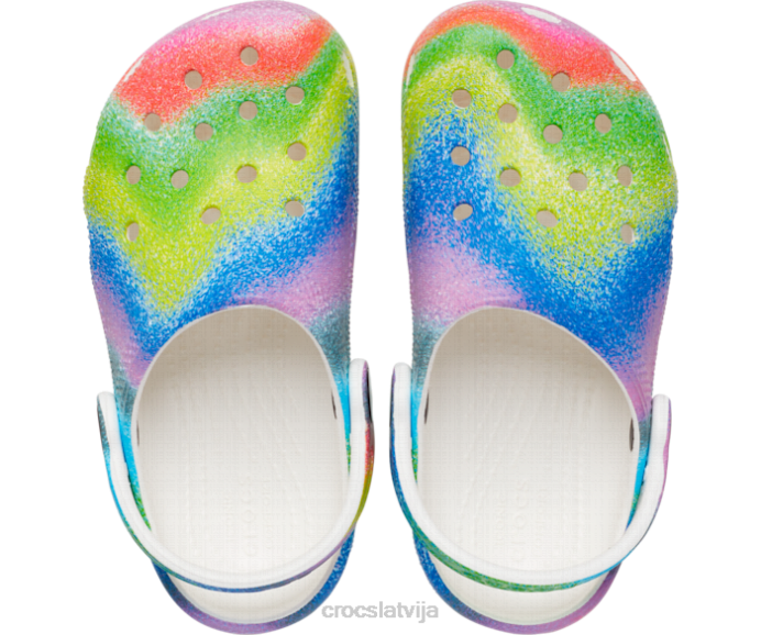 klasisks izsmidzināms krāsvielu aizsprostojums bērni Crocs kurpes N46T630 balts/multi