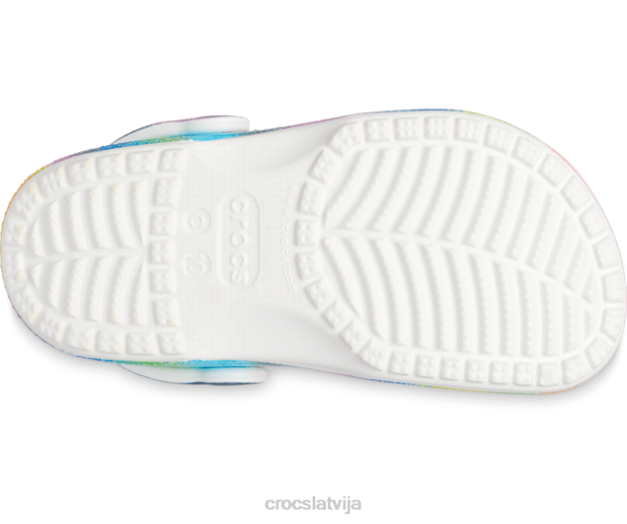 klasisks izsmidzināms krāsvielu aizsprostojums bērni Crocs kurpes N46T630 balts/multi
