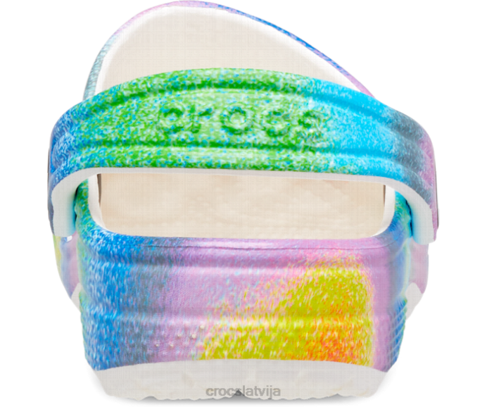 klasisks izsmidzināms krāsvielu aizsprostojums bērni Crocs kurpes N46T630 balts/multi