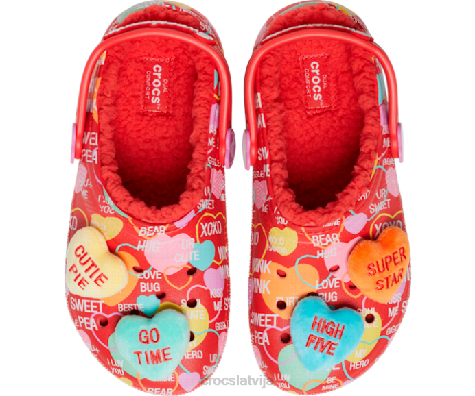 klasisks oderējums paaugstināts mīļotā koka tupele bērni Crocs kurpes N46T627 sarkans