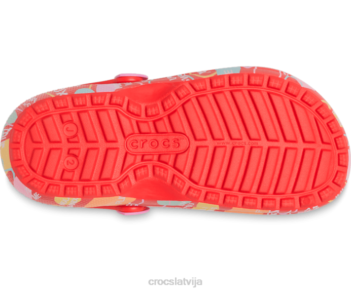 klasisks oderējums paaugstināts mīļotā koka tupele bērni Crocs kurpes N46T627 sarkans
