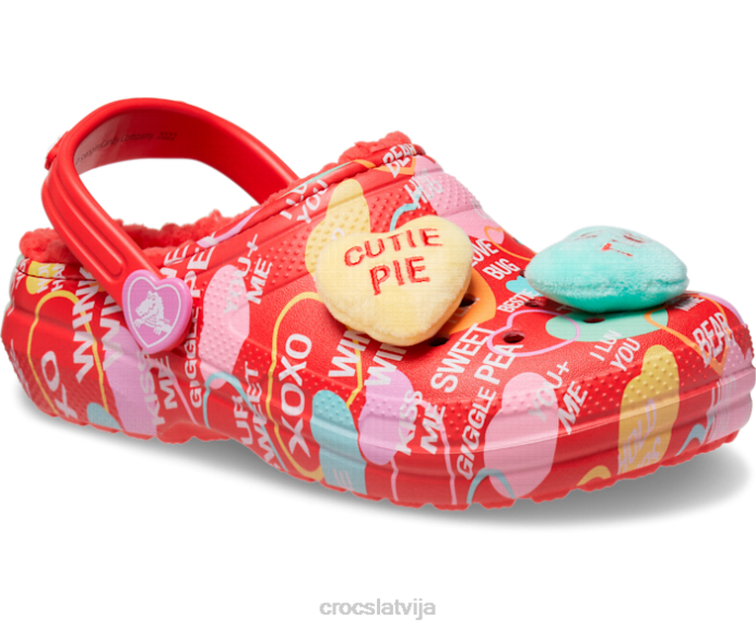 klasisks oderējums paaugstināts mīļotā koka tupele bērni Crocs kurpes N46T627 sarkans