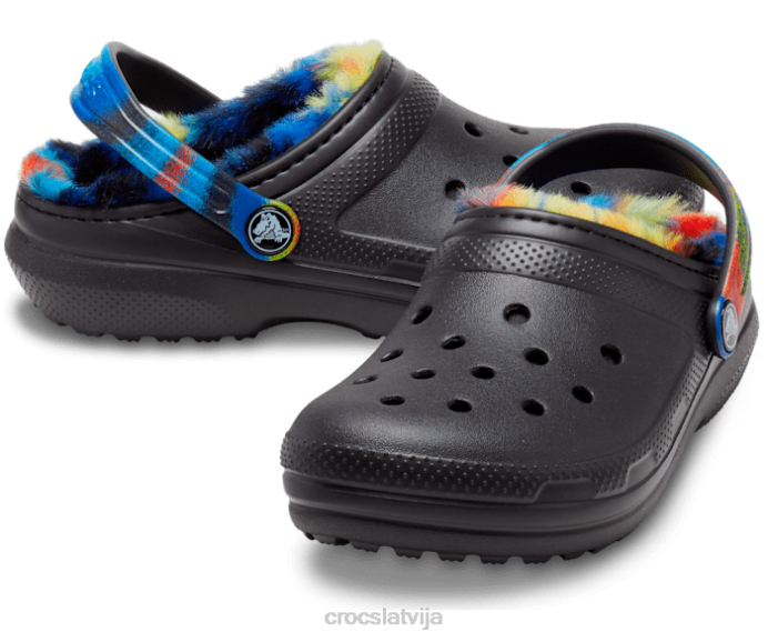 klasisks odere izsmidzināms krāsvielu tupele bērni Crocs kurpes N46T644 melns/multi